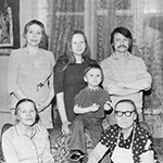 Larisa and Olga Kizilova, Andrei and Andrei Jr. Tarkovsky, Maria Ivanova mother of Andrei, Anna Semyonovna mother of Larisa