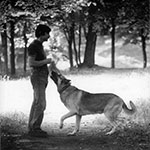 Andrei Tarkovsky with his dog