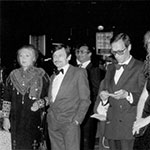 Larisa Tarkovskaya, Andrei Tarkovsky, Oleg Yankovsky and Domiziana Giordano at the premiere of Nostalghia at Cannes